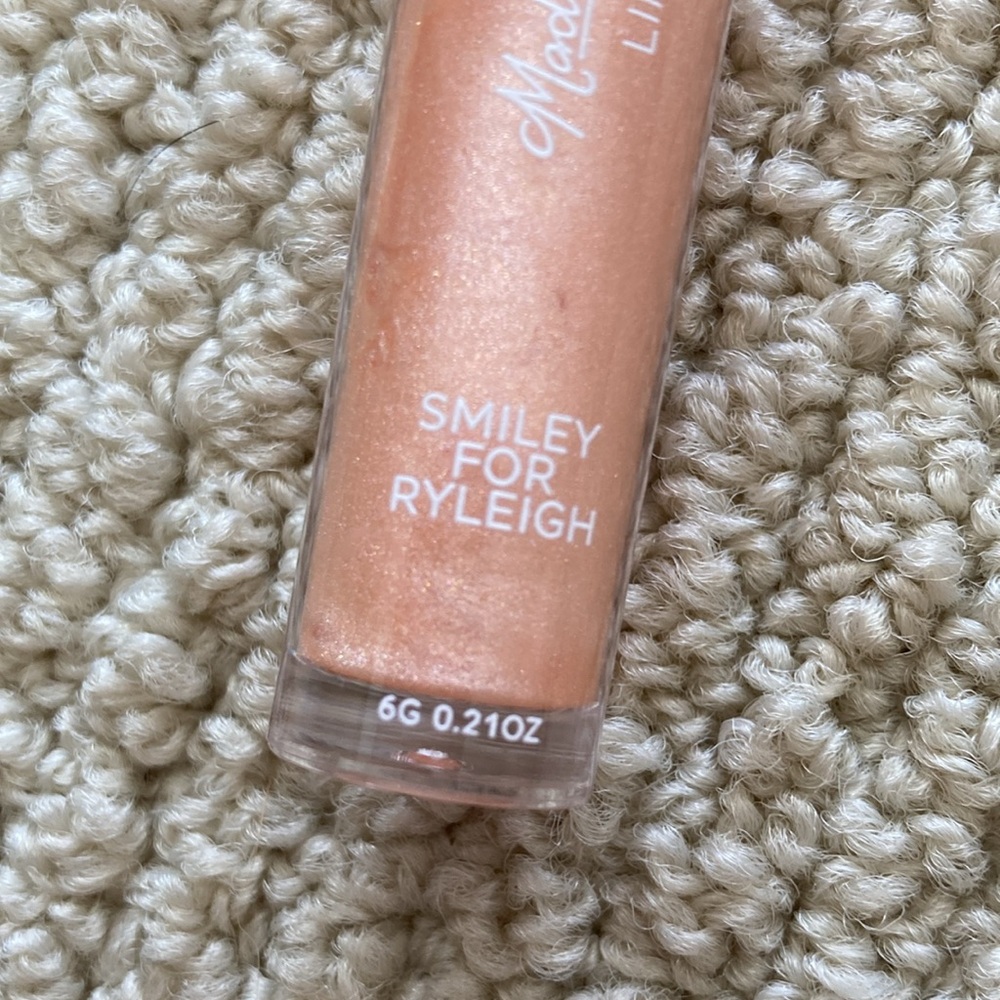 Ofra Smiley for Riley Lip Gloss Like New Orange Sparkles Full Size 0.21 oz - Picture 4 of 8